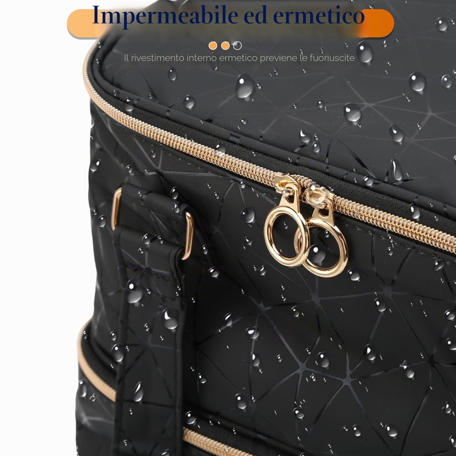 Organizer per Unghie di Grande Capacità per 84 Flaconi di Smalto e 1 Lampada a LED per unghie Borsa con Tracolla per Accessori per Nail Art, Nero