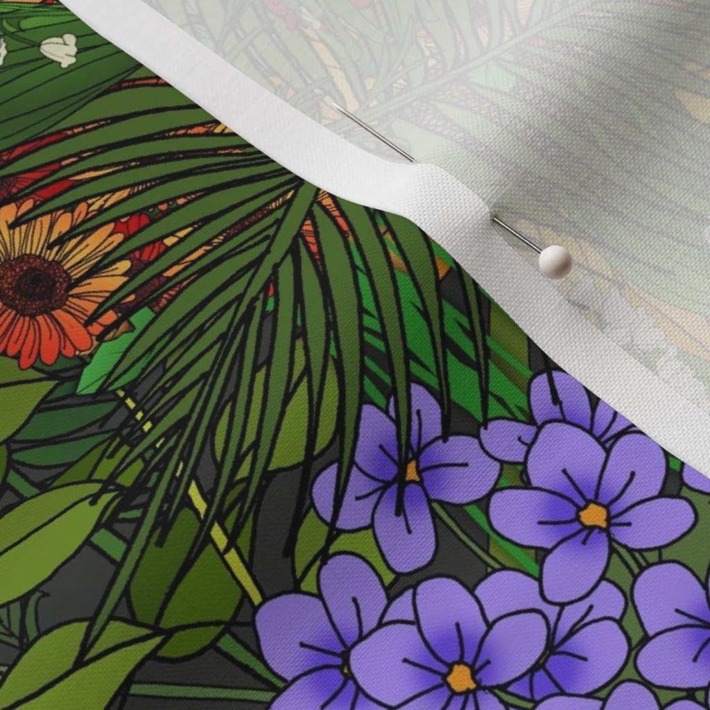 Spoonflower Fabric - Maximalist Floral Lush Wildflowers Bright Colorful Rainbow Garden Printed on Petal Signature Cotton Fabric by The Yard - Sewing Quilting Apparel Crafts Decor