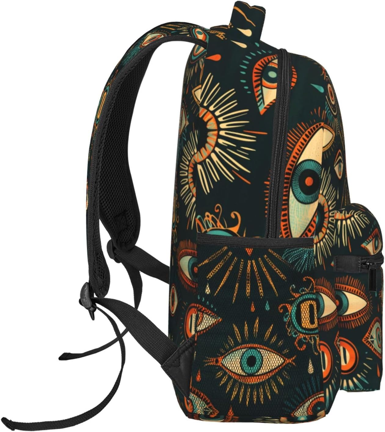 Mystic Eye Backpack with Cushioned Straps for Laptop Tablet,11.4×5.9×15.7in,Abstract Colorful Art Back Pack for Travel School,Multi-Pocket Storage Bookbag,Ideal Gifts for Teens Men Women