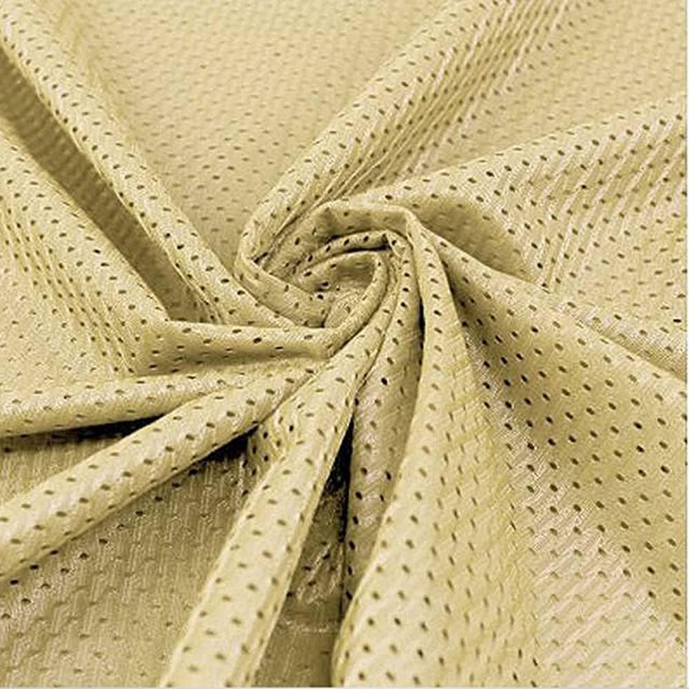 Pico Textiles 1 Yard – Vegas Gold Polyester Football Mesh Jersey Fabric - Sold by The Yard - Variety of Colors - Durable Athletic Mesh Fabric, Ideal for Sewing Soccer and Basketball Jerseys Uniforms