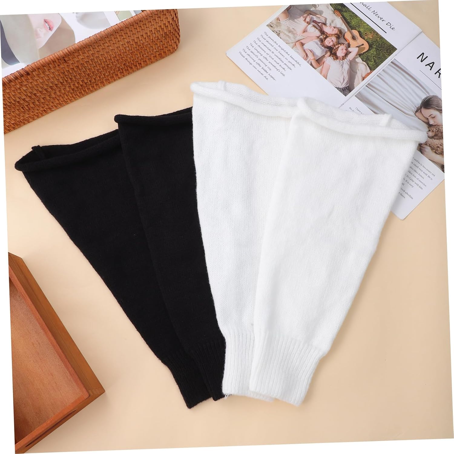 2pairs Winter Legwarmer Women Loose Fit Long Socks Knitted Leg Warmers for Women Warm Boot Covers Fashion Style