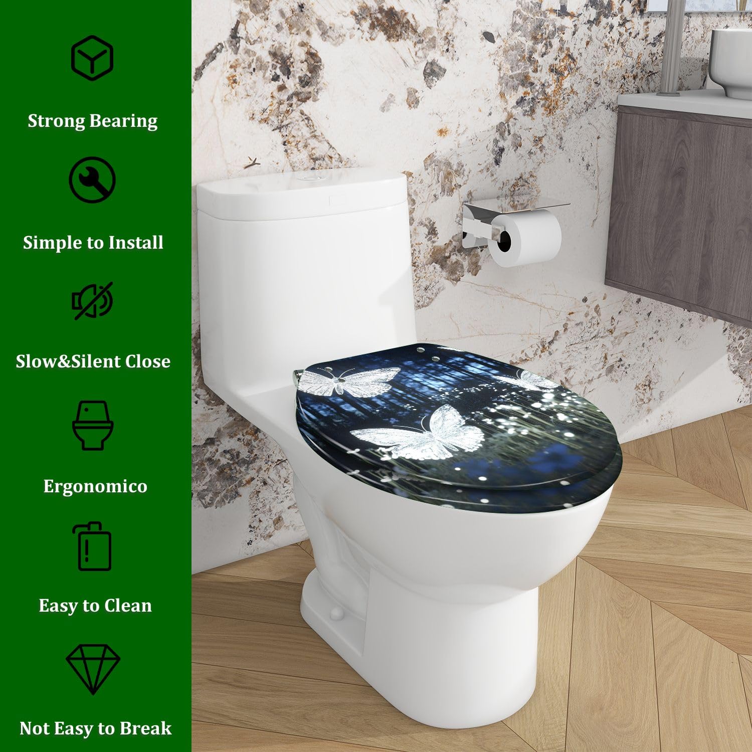 Sedile WC allungato generico per bagni residenziali