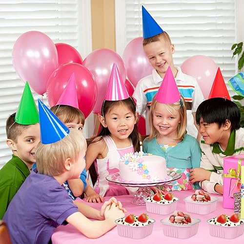 Miniatura 6 de LNYZQUS Molde cuadrado para cupcakes de 5 onzas con tapas, paquete de 40, moldes de papel de aluminio para magdalenas, moldes desechables tipo