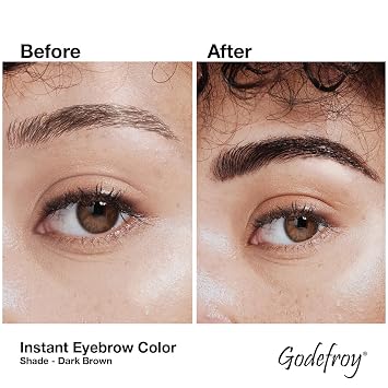 Godefroy Temporary Brow Color, Dark Brown, 3 Applications, Fast-Acting