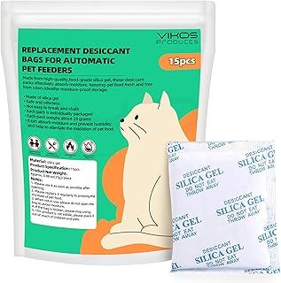 15-Pack Replacement Desiccant Bags Compatible with Pet-kit Automatic Pet Feeders, Dog Foods Desiccants Bag Fits for Pet-kit All Smart Automatic Feeders, Cats Feeder Desiccant Packs