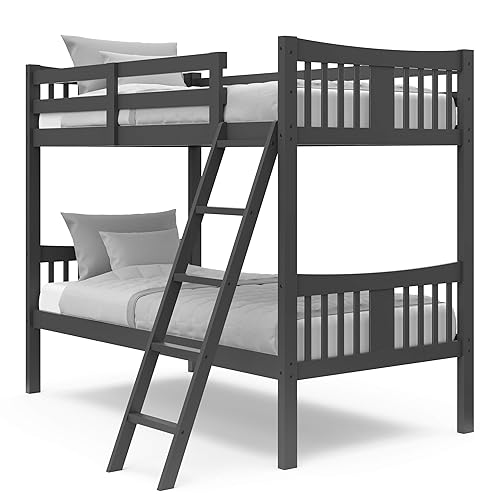 Miniatura 8 de Storkcraft Caribou Bunk Bed Twin Over Twin Bunk Bed (Gray) - GREENGUARD Gold Certified, Twin Bunk Beds for Kids, Converts to 2 Individual Twin Beds,