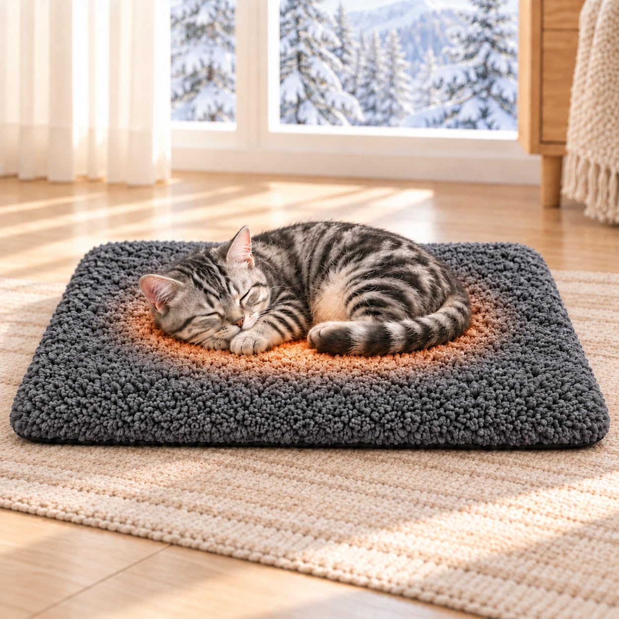 Self Warming Cat Bed, Self Heating Thermal Pet Mat for Indoor Cats, 50x40cm
