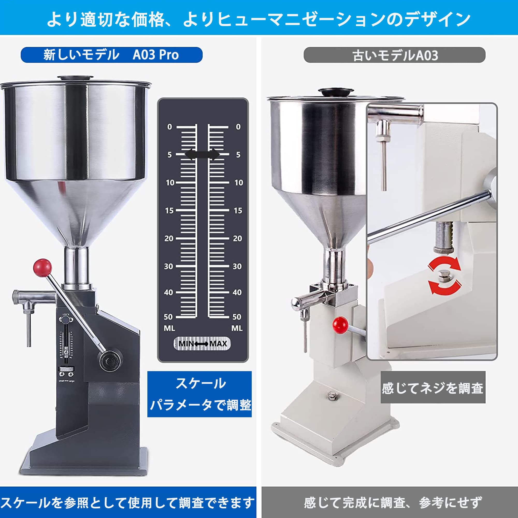 Amazon | SUSEMSE 定量手動充填機 液体充填機 ステンレス製 小型