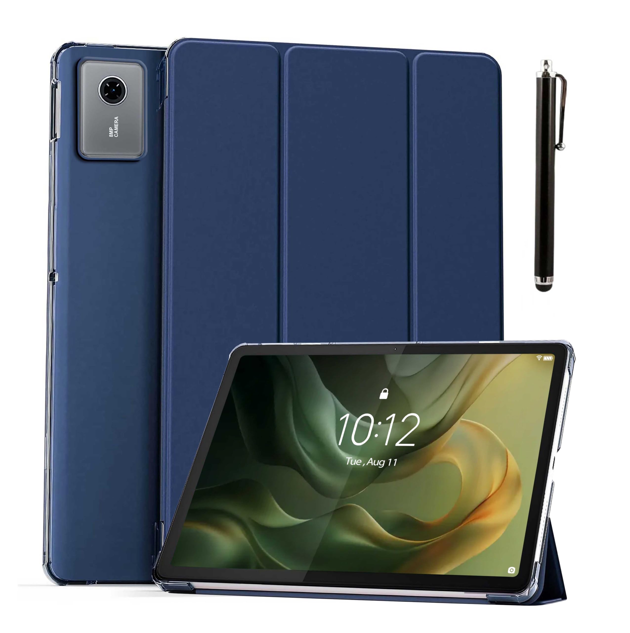 ProElite Case Cover for Motorola Pad 60 Neo 11 inch 2025 Cover, Smart Flip Case Motorola Pad 60 Neo 11 inch 2025 Tablet Translucent Back with Stylus Pen, Dark Blue-image-32