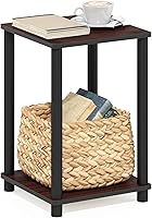 Vista 23 de FURINNO Elegante mesa auxiliar, roble francés gris/negro, paquete de 2 (2-99800GYW)