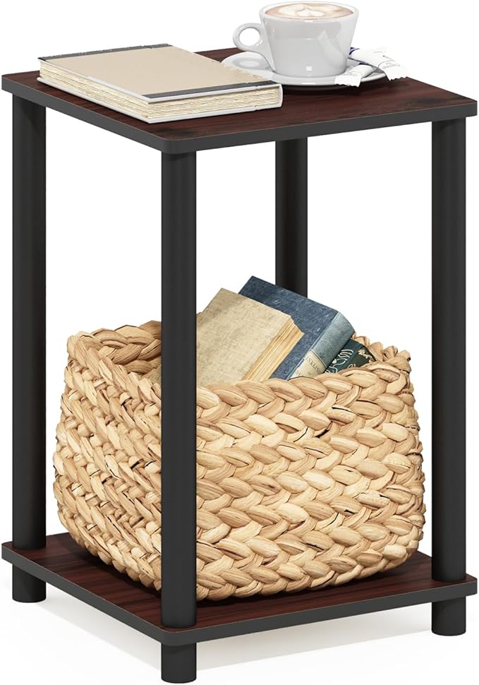 Furinno Hadyn Turn-N-Tube End Table Corner Shelves 1-Pack