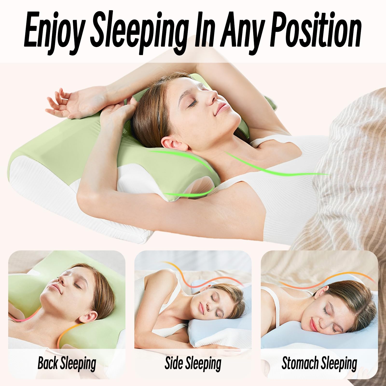 Amazon.com: Good Haus Cervical Neck Pillow for Neck Pain, Snoring
