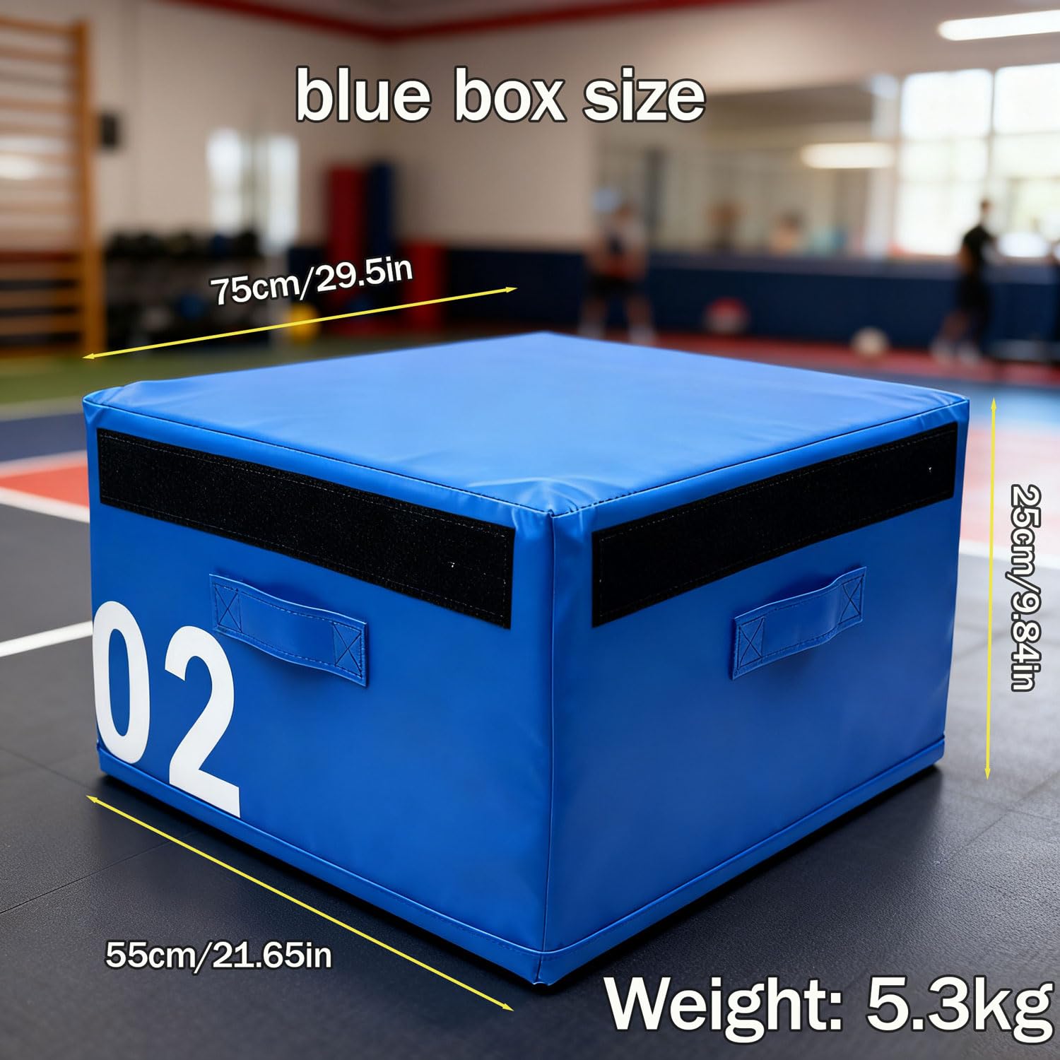 4-in-1 Sprungbox Höhenverstellbare Trainingsbox Mit Sicherheitsschaumstoff Sicheres Springen Für Sprungübungen Plyometrie & Turnen (Size:75x55x25cm, Color:blau)