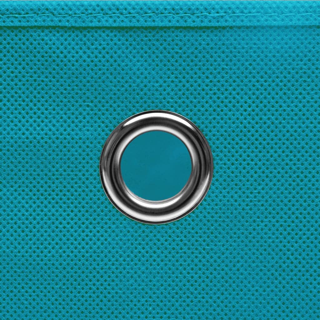Faltboxen aus Vliesstoff 10 Stk. 28x28x28 cm Babyblau, Aufbewahrungsboxen mit Metallöse, platzsparend zusammenklappbar für Schals, Socken und Unterwäsche im Kleiderschrank