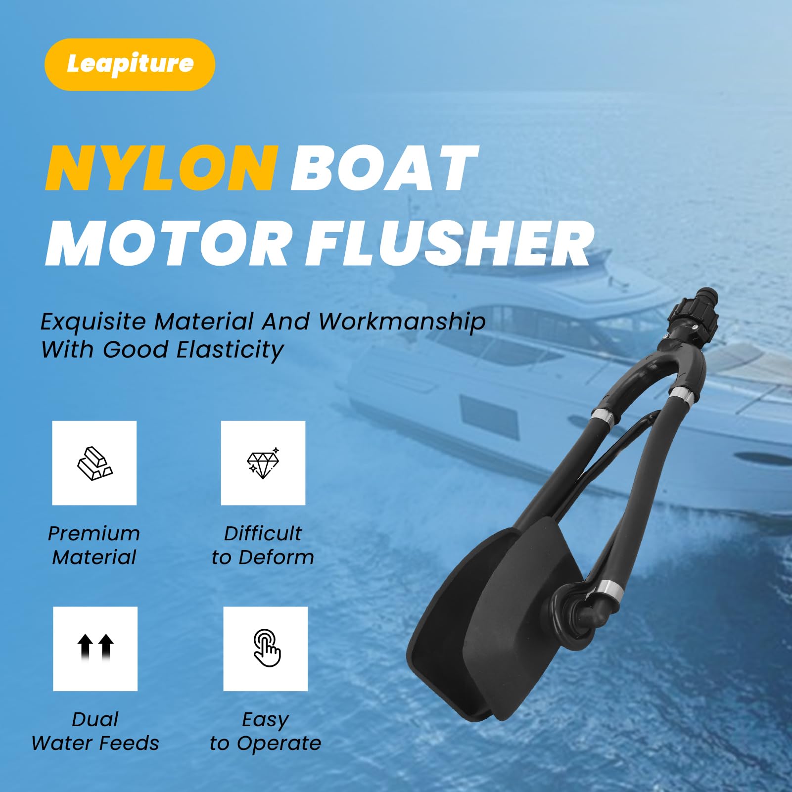 Bateau en Nylon Rinçage Manchons Moteur Hors-Bord à Double Alimentation en Eau Outil Hors-Bord Rinçage Moteur Kayak Moteur Bateau Accessoire Bateau