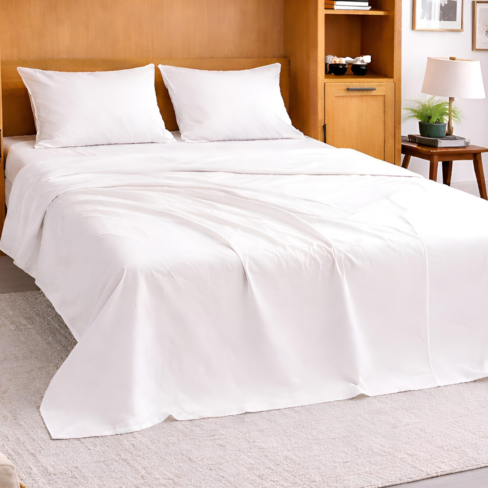 Cottington Lane White Sheets for Murphy Bed Mattress, Queen, 6-10 Inch Deep Pocket