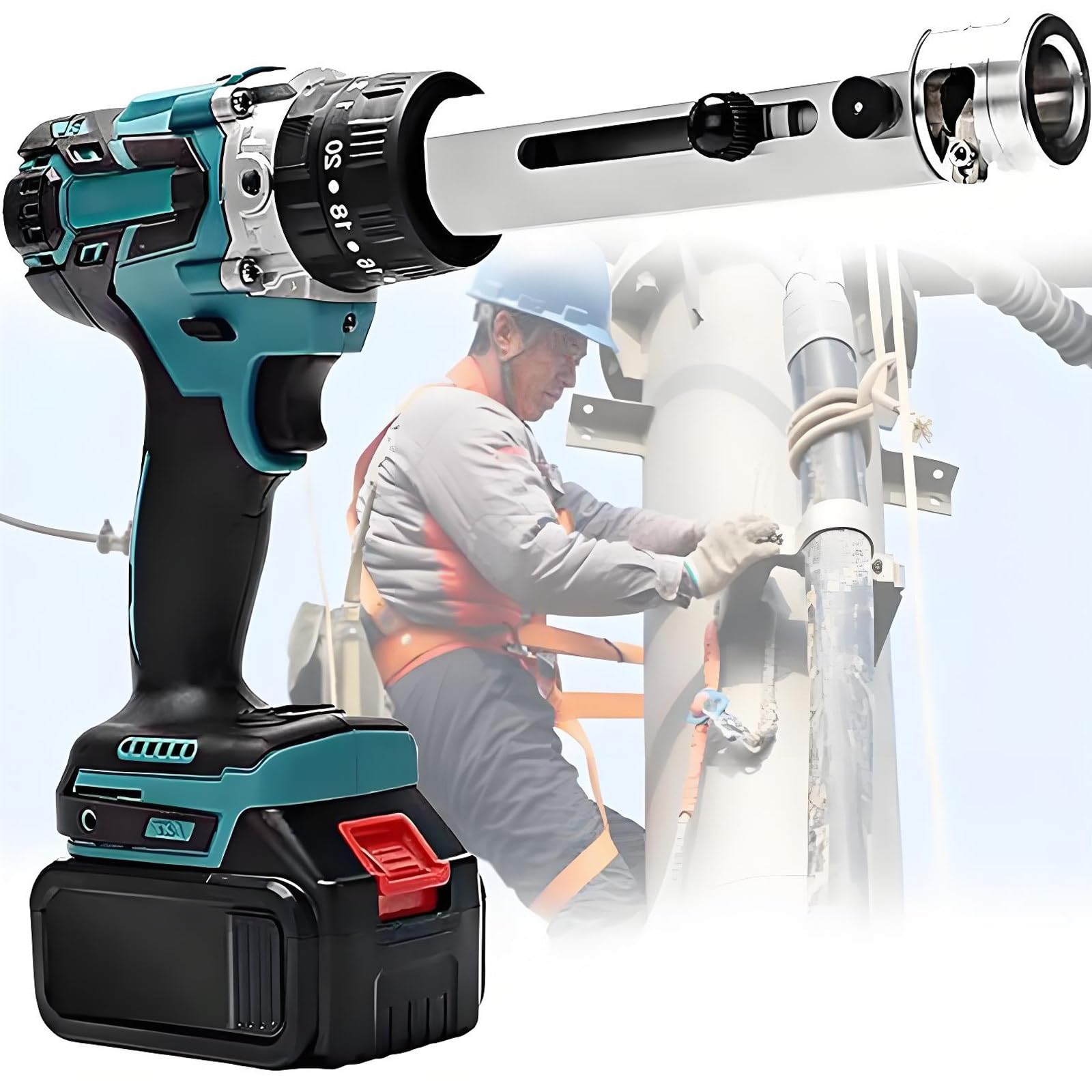 Vitalisworks Light Cordless Pro Electric Wire Stripper Machine With 2 * 4.0Ah Batteries & 20 Bushings,Stepless 2-Speed Adjustment,Led For 50-300Mm2 Cables Stripping