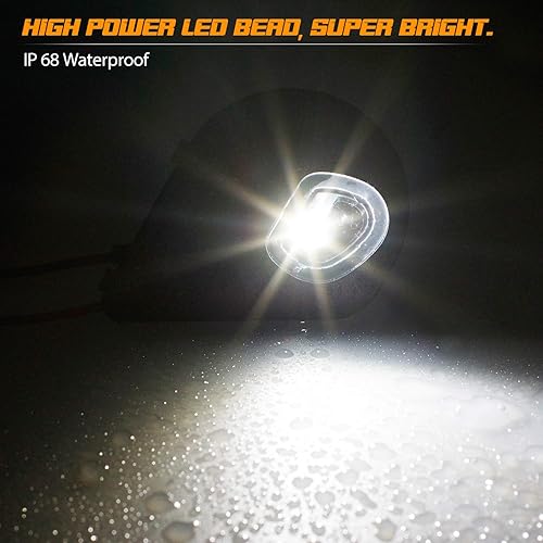 Miniatura 9 de HERCOO Luz LED de señal de giro para espejo lateral izquierda y derecha, lente de cubierta transparente para 68302828AA 68302829AA compatible con