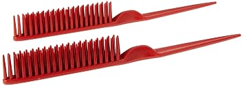 CocoBlack Naturals 3 Row Styling Comb For Detangling, Defining And Separating Curls Red
