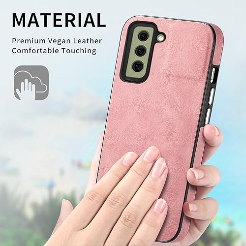 Miniatura 4 de Asuwish Funda de teléfono para Samsung Galaxy S21 FE 5G con protector de pantalla de vidrio templado y funda delgada de cuero suave resistente