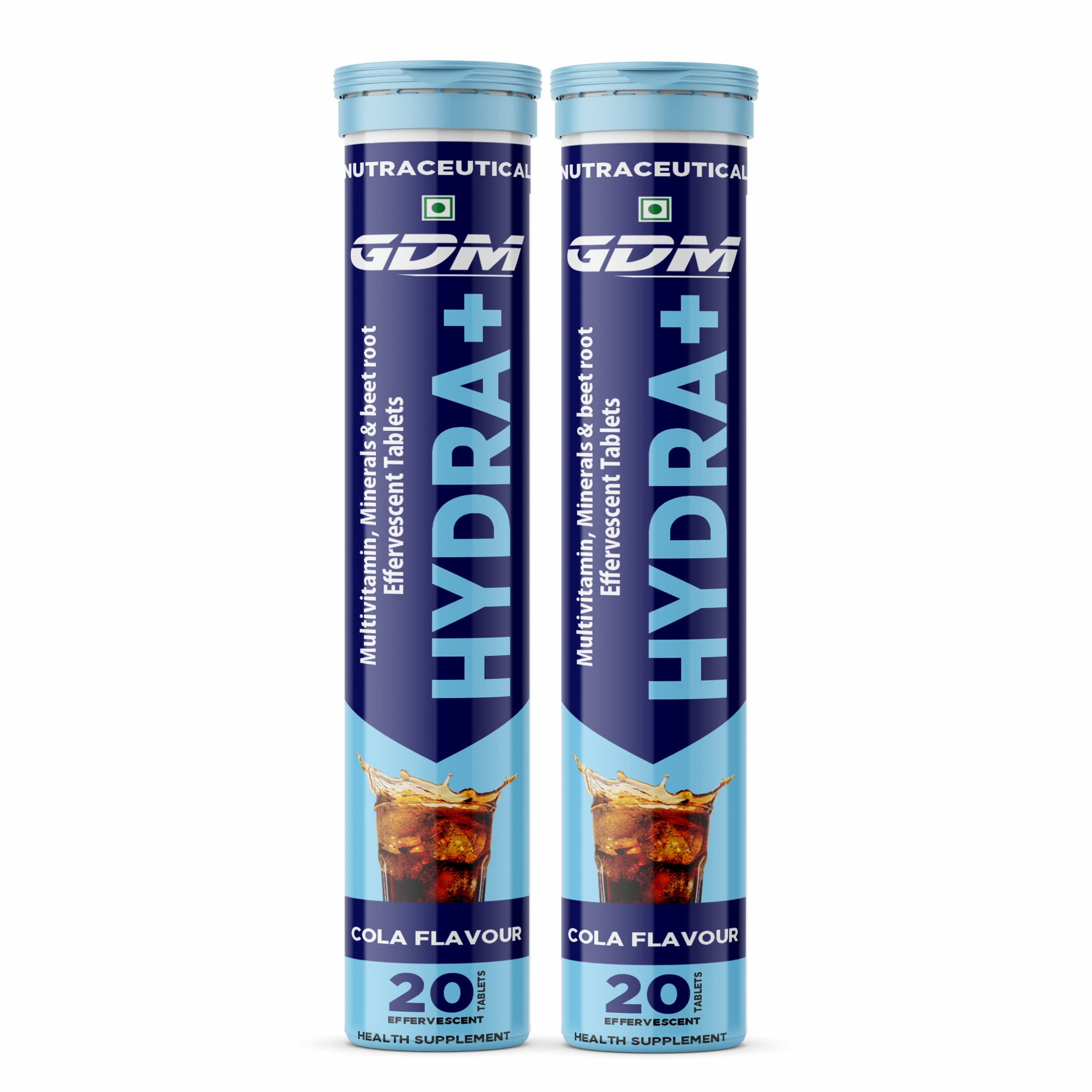 HYDRA + (ELECTROLYTES, ANTIOXIDANTS & CARBOHYDRATE) EFFERSVESCENT TABLETS (COLA, PACK OF 40 TABLETS)