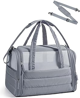 Cat Carrier: Soft-Sided Pet Carrier for Small Medium Cats Dogs Puppy Quilted Collapsible Puffy Travel Bag Up to 20 Lbs Grey