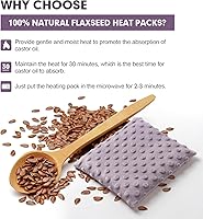 Vista 2 de Almohadilla térmica para microondas para paquete de aceite de ricino, almohadilla térmica 100% natural de linaza para microondas, adecuada