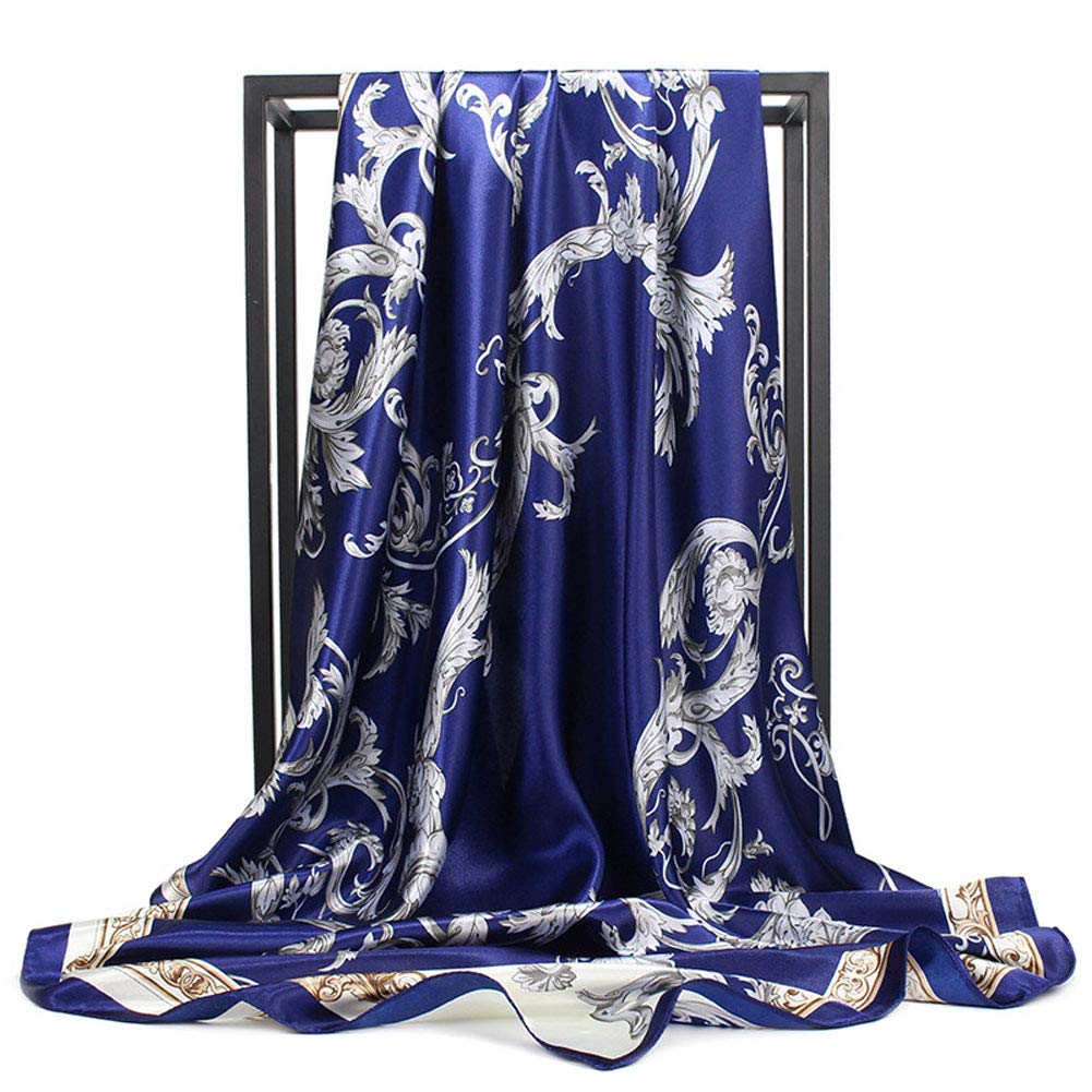 Ladies Silk Scarf Large Squares Satin Scarf 35", 19#, 89 cm