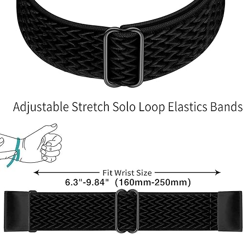 Miniatura 5 de Abanen Bandas elásticas para reloj Fenix 6X  Fenix 5X, 1.024in de ajuste rápido fácil y elástico de nailon para Garmin Fenix 6X ProSapphire, Fenix