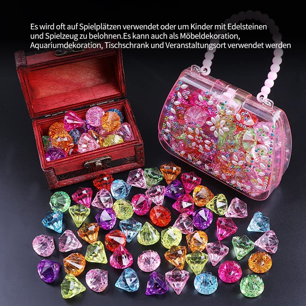 64 Pezzi Pietre Preziose Acriliche Colorate Diamanti Finti Gioielli in Cristallo Fiori Tesori dei Pirati Colorati della Tavola delle Feste Acquario Caccia al Tesoro per Feste Pirati Compleanno