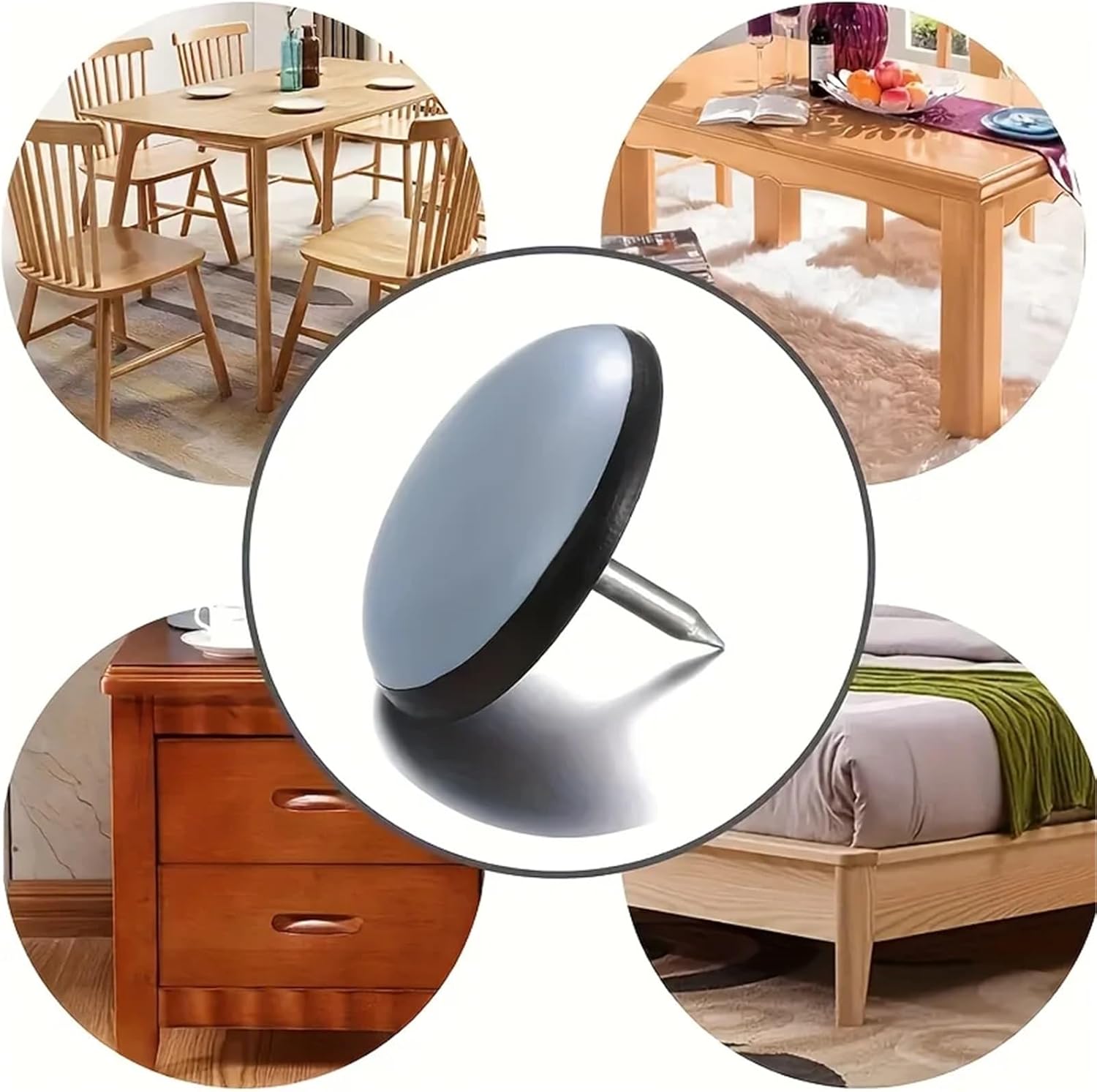 100Piece Furniture Sliders for Easy and Safe Movement on Carpet and Hardwood Floors with Floor Protection Pads 19mm/22mm(22mm)