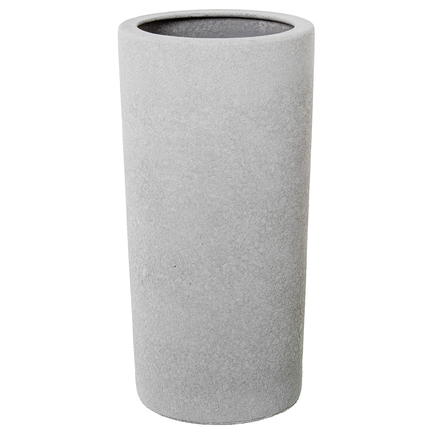 DRW Portaombrelli Rotondo in Ceramica in Grigio Chiaro, Medidas: 25x25x50 cm