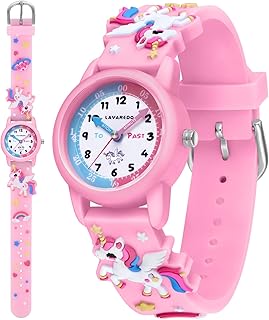 Armbanduhr Kinder Junge Kinderuhr Mädchen mit Quarzwerk, Analoge Quarzuhr Armbanduhr Analog Wasserdicht mit Verstellbares Gummiband, 3 Jahre bis 12 Jahre Outdoor Sports Uhren