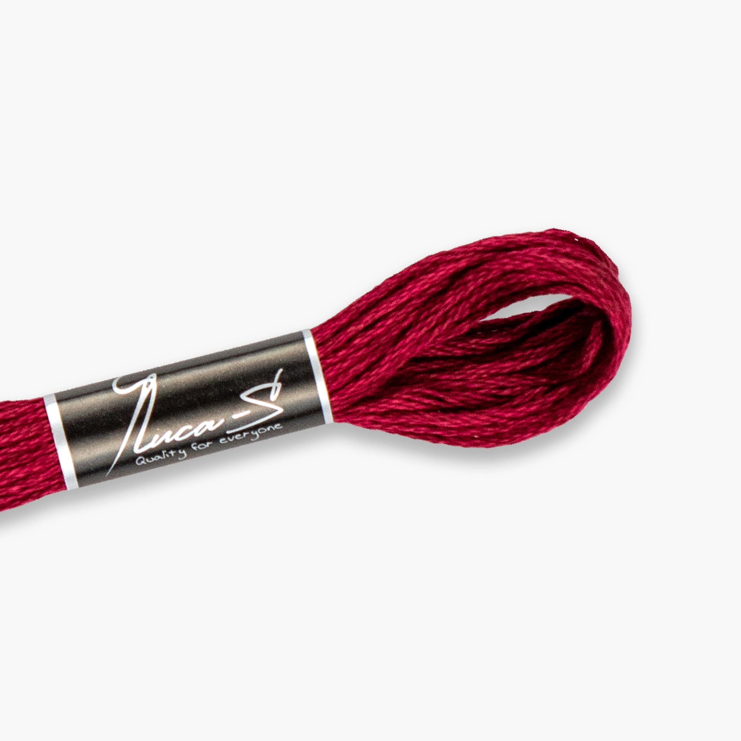 12 Pack of Premium Embroidery Thread Luca-S, 100% Giza Cotton, Oeko TEX Certified Stranded Cotton - 43 / DMC 777 / Anchor 43 โ image 1
