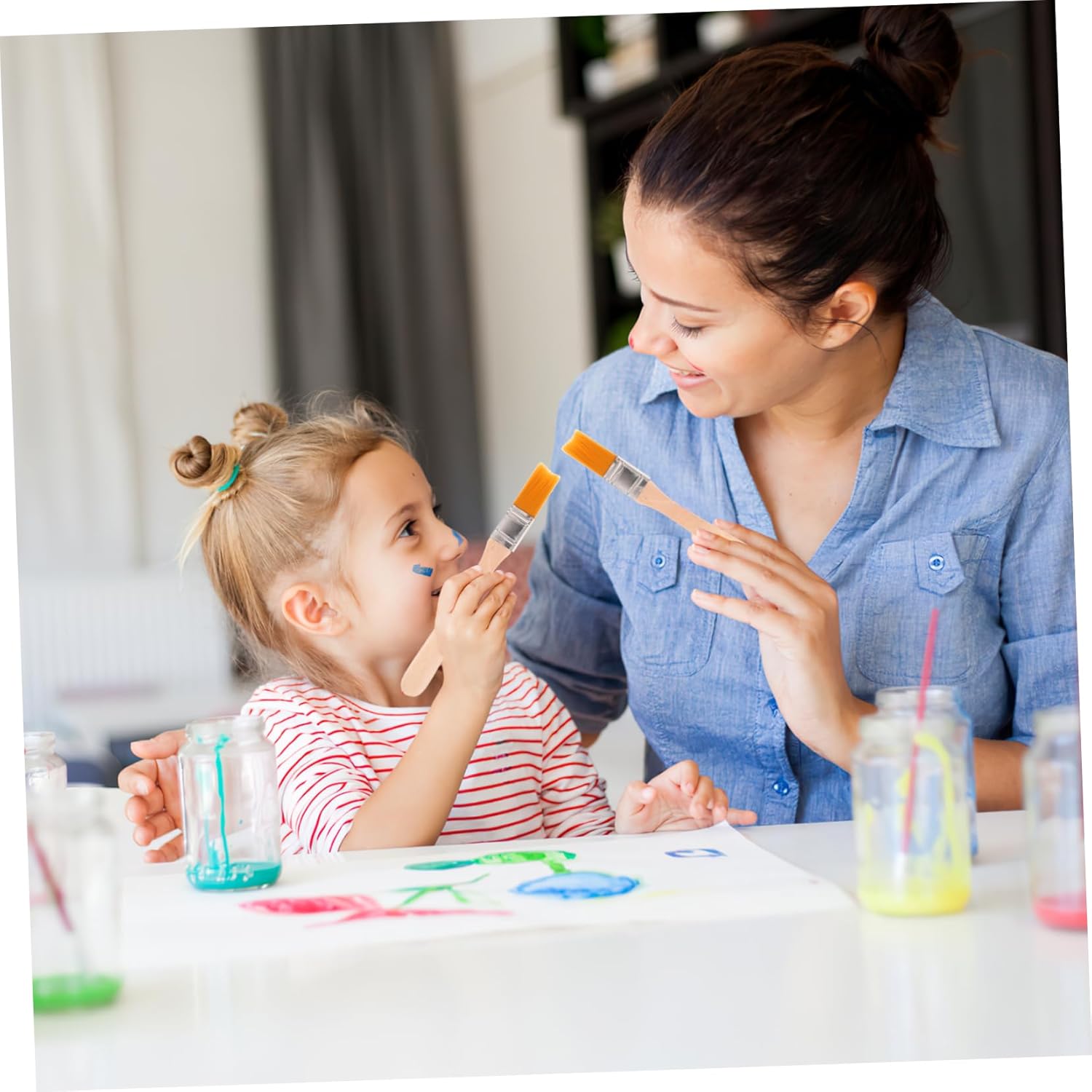 POPETPOP 60pcs Reusable Nylon Paint Brush Handle Ergonomic Design for Effortless Use for Painting and Cleaning and Brushes