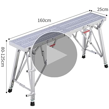Amazon.co.jp: Rednut アルミ足場台 足場 折りたたみ式足場