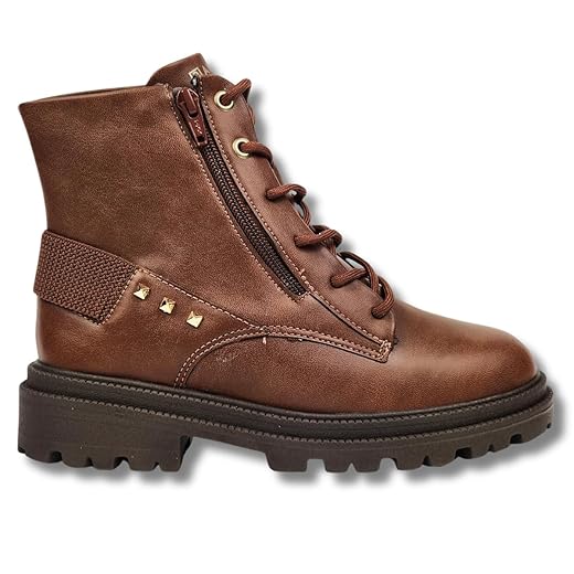 Bota Ramarim Coturno Feminina Confortável e Estiloso Cor:marrom;tamanho:36