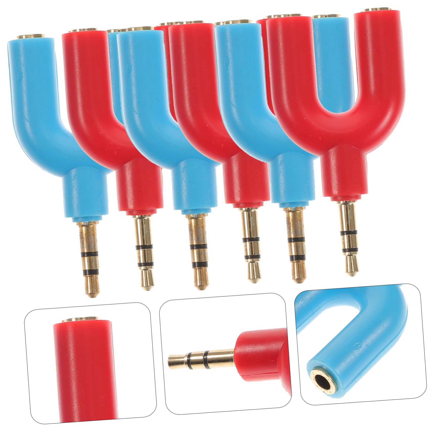 DOITOOL 30 Piezas Adaptador De Audio 1/2 Adaptador Jack Estéreo es De Auriculares Divisor De Cable De Audio De 35Mm Divisor De o Cable De 35Mm