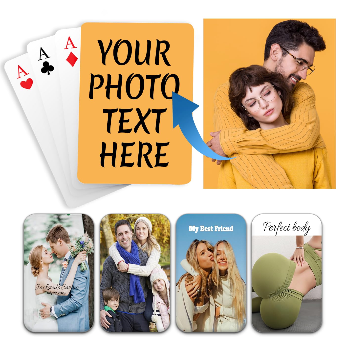 PRIVATEDIY Custom Playing Cards - Personalized Playing Cards with your image on the back,Custom Playing Card Present for Party,Family,Weddings,Business,Activities