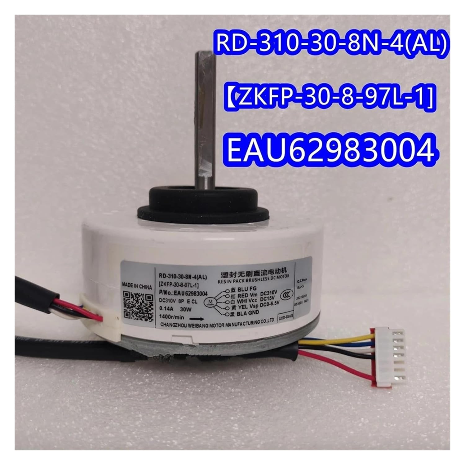 Air Conditioner Inner Fan Motor EAU62983004 RD-310-30-8N-4(AL) ZKFP-30-8-97L-1 Replacement Conditioning Indoor Fan Motor