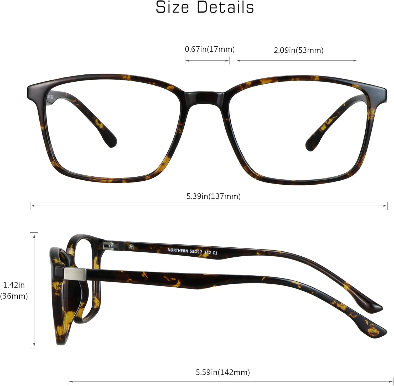 VisionGlobal Blue Light Blocking Glasses for Women/Men, Anti Eyestrain, Stylish Square Frame, Anti Glare - Image 3