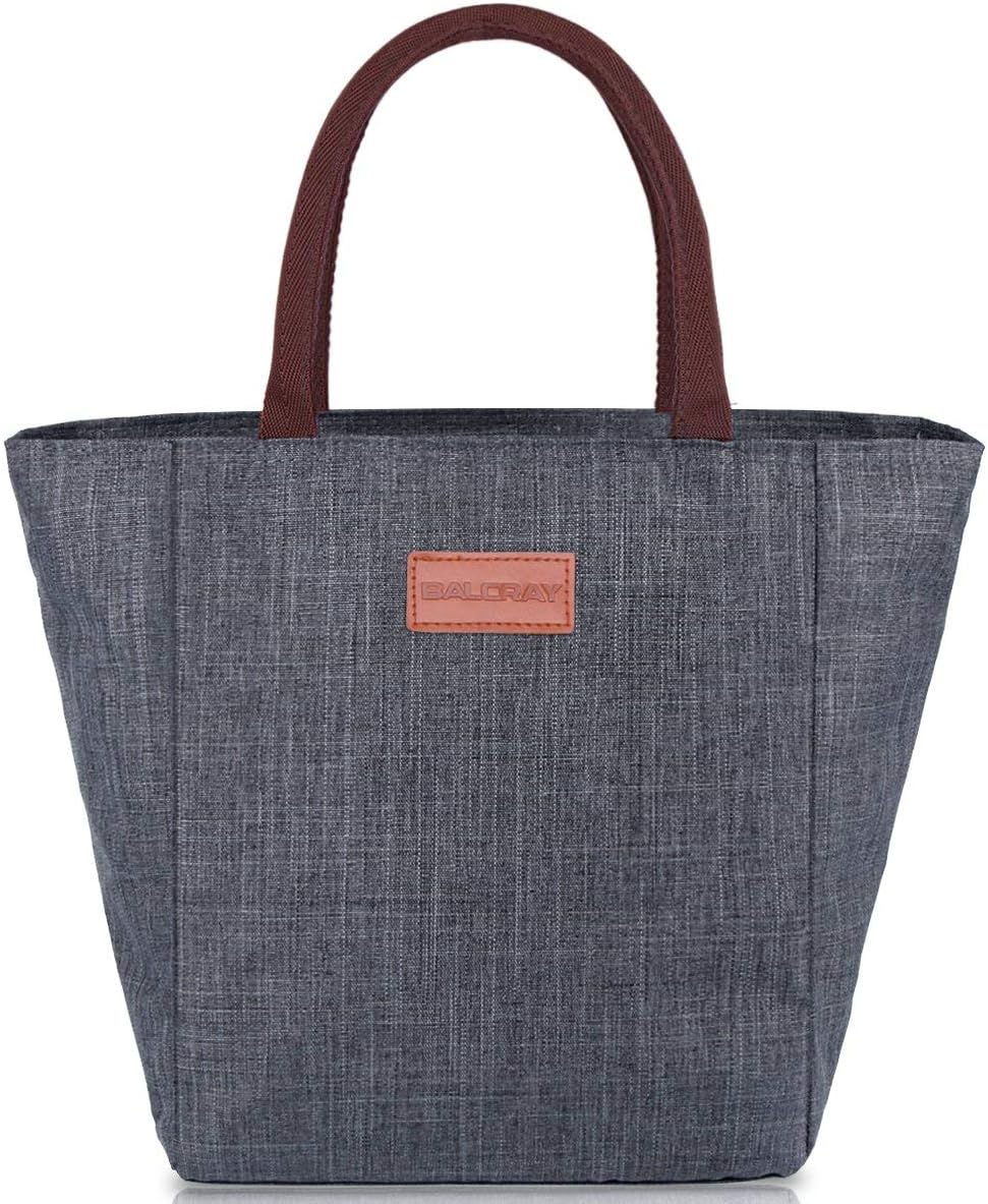 BALORAY Lunch Bag for Women Lunch Tote Bag Insulated Lunch Bags Lunch Tote Bag Snacks Organizer for Women Men Adults Work Picnic Hiking Beach Fishing (G-199L Grey)