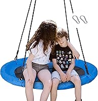 Vista 1 de SUPER DEAL Columpio de Árbol de 40 Pulgadas, Columpio Platillo Volador para Niños al Aire Libre, Capacidad de Peso de 800 Libras, Tela Textilene