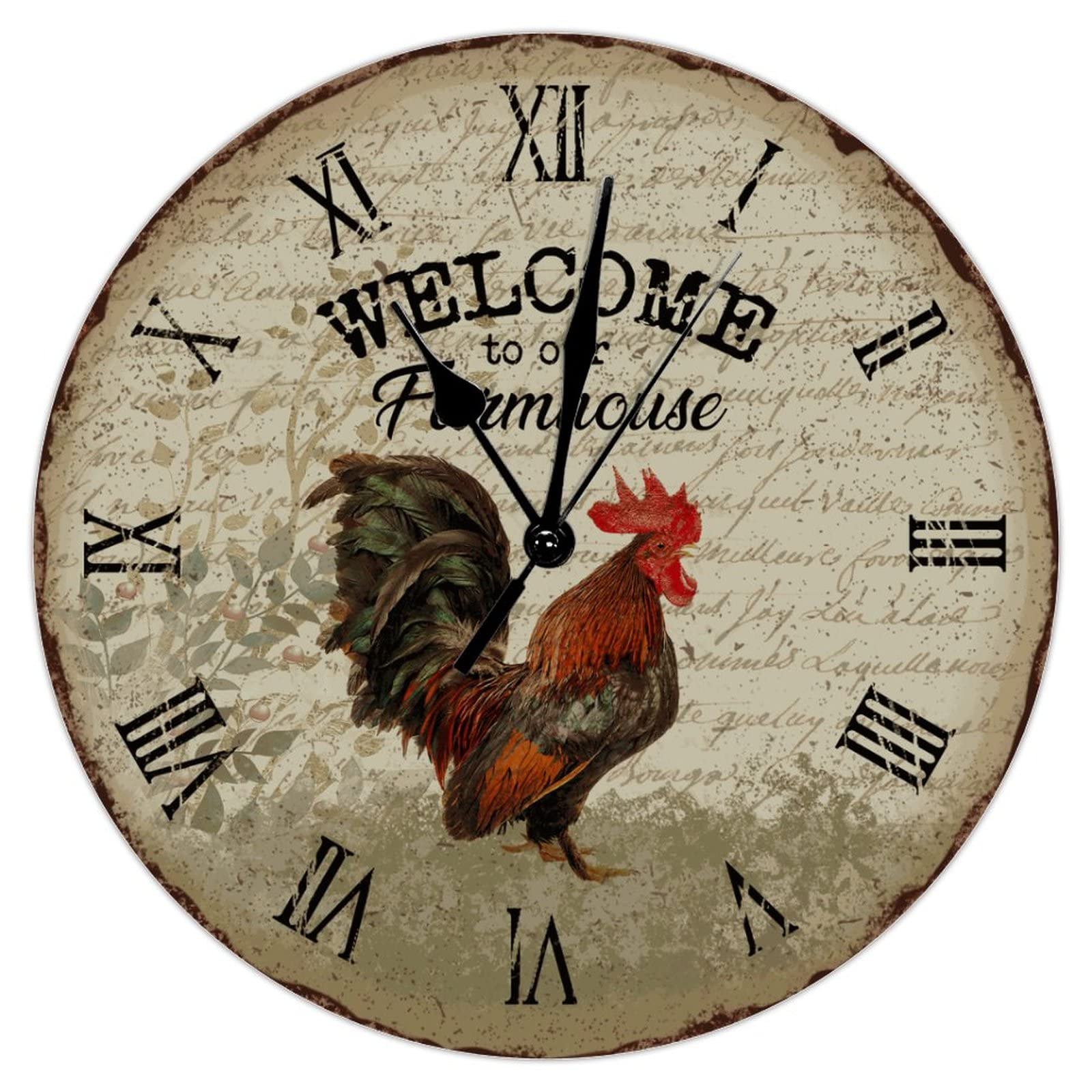 Horloge murale silencieuse pour chambre à coucher pendule bois grand format