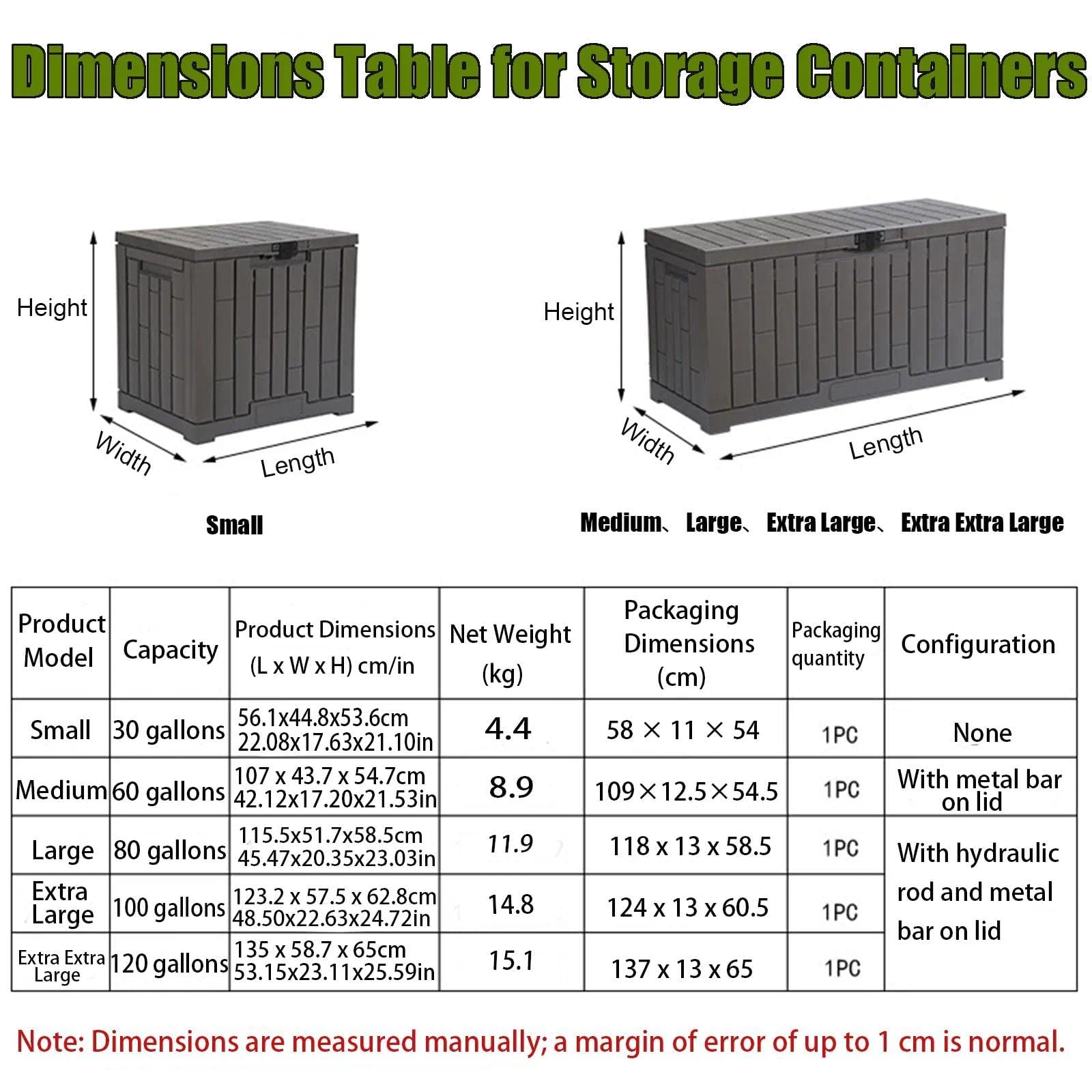 Générique Boîte De Rangement De Jardin De Grande Capacité Matériau PP Résistant Aux Intempéries Et À La Poussière Avec Trou De Serrure Adapté Aux Outils De Jardinage(Extra Extra Large)