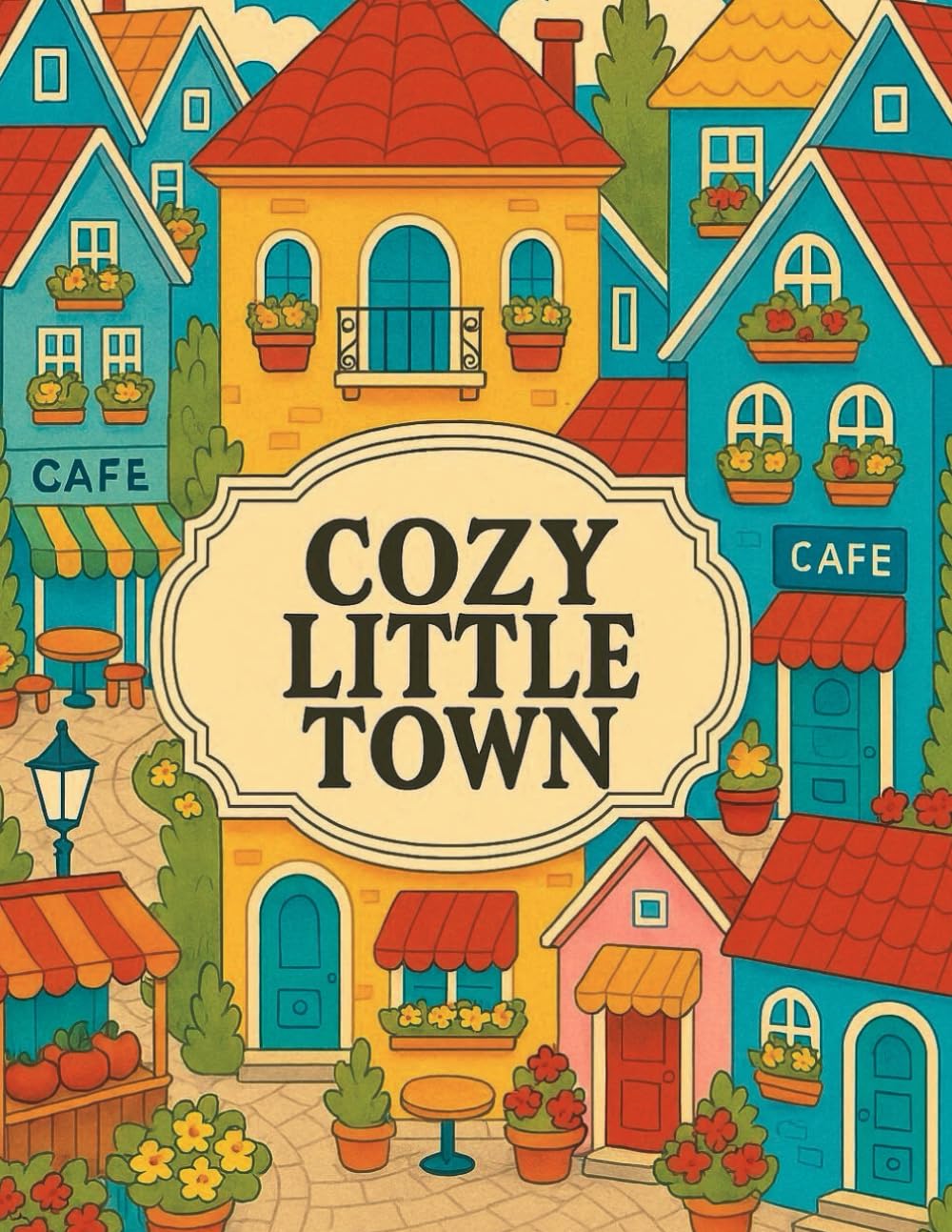 Cozy Little Town – Adult Coloring Book for Stress Relief and Relaxation: Charming Village Scenes, Cozy Streets, and Intricate Town Designs for Mindfulness & Calm