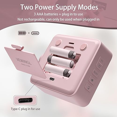 Miniatura 3 de VEWINGL Temporizador digital de cocina dual temporizador de cocción de 2 canales con pantalla grande, parte trasera magnética, alarma fuerte, diseño