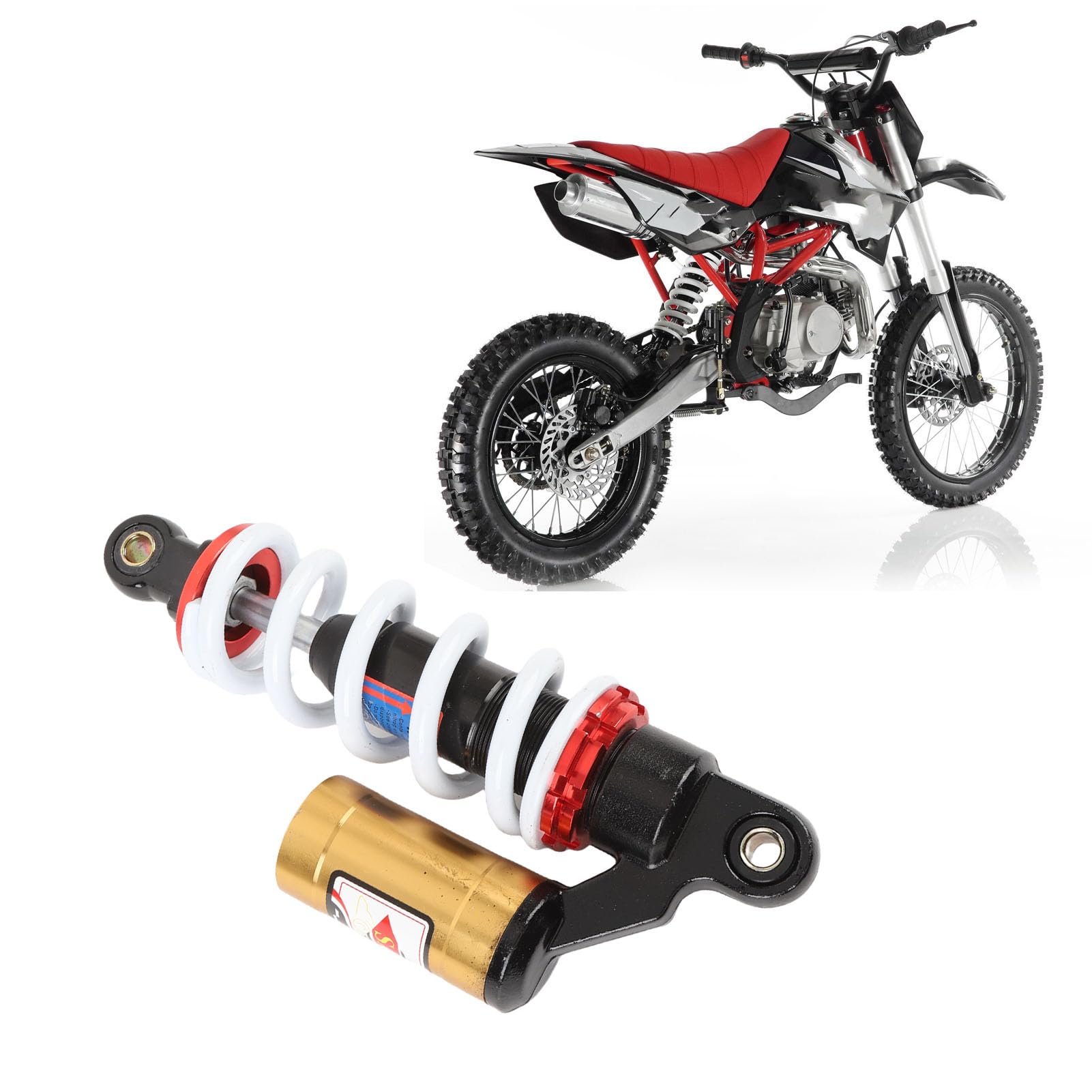 Generic Regulowany Amortyzator Motocyklowy o Dużej Wytrzymałości 10 Cali do Skutera Terenowego ATV Gokart, Wysoka stabilność i trwałość dla Wszystkich Rowerzystów Uniwersalna kompatybilność