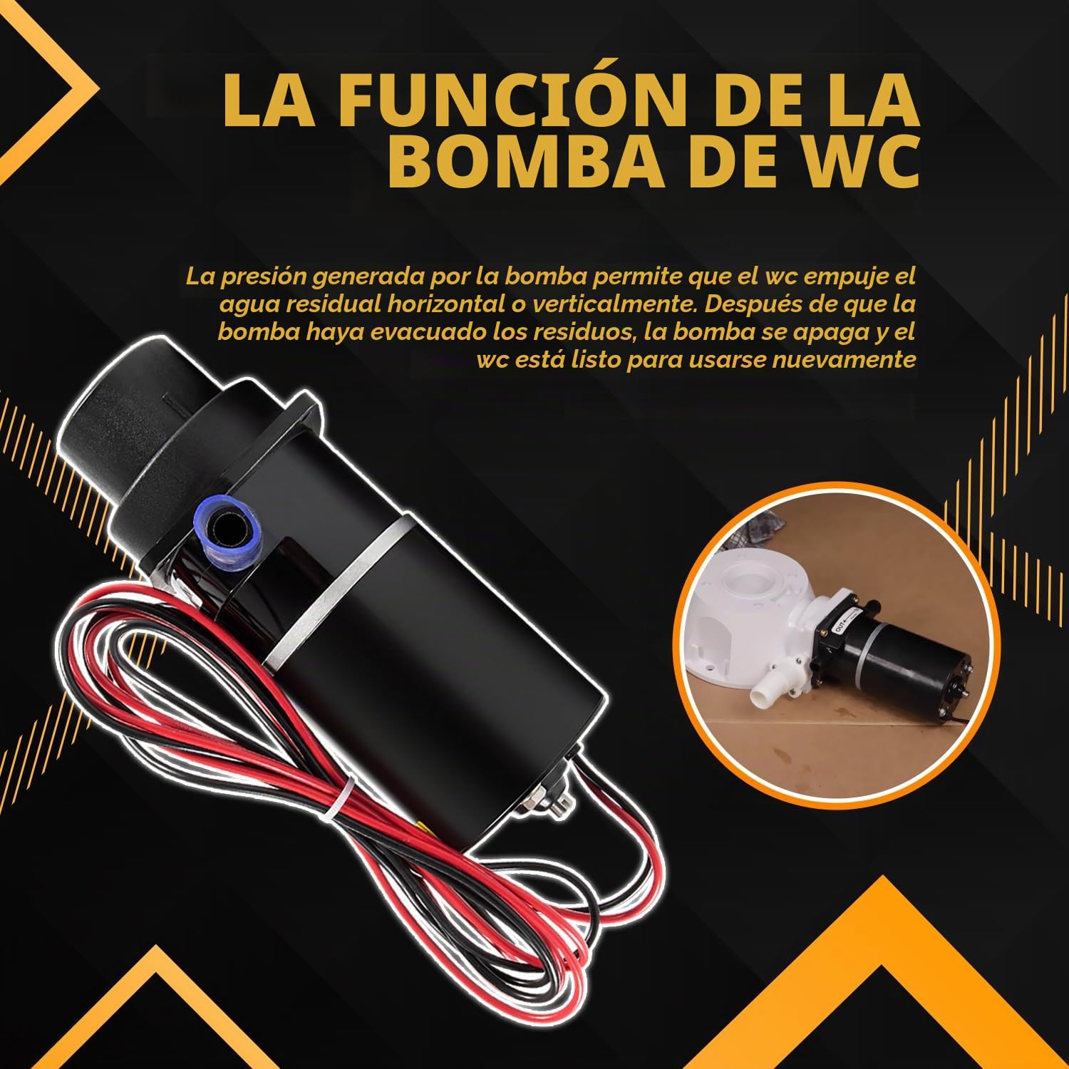 Repuesto para kit de montaje de macerador de inodoro marino 37041-0010 de 12 voltios