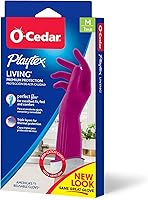Playtex Living Drip-Catch Cuff Gloves Medium: Reusable Rubber Cleaning Gloves with Odor Protection & Non-Slip Grip